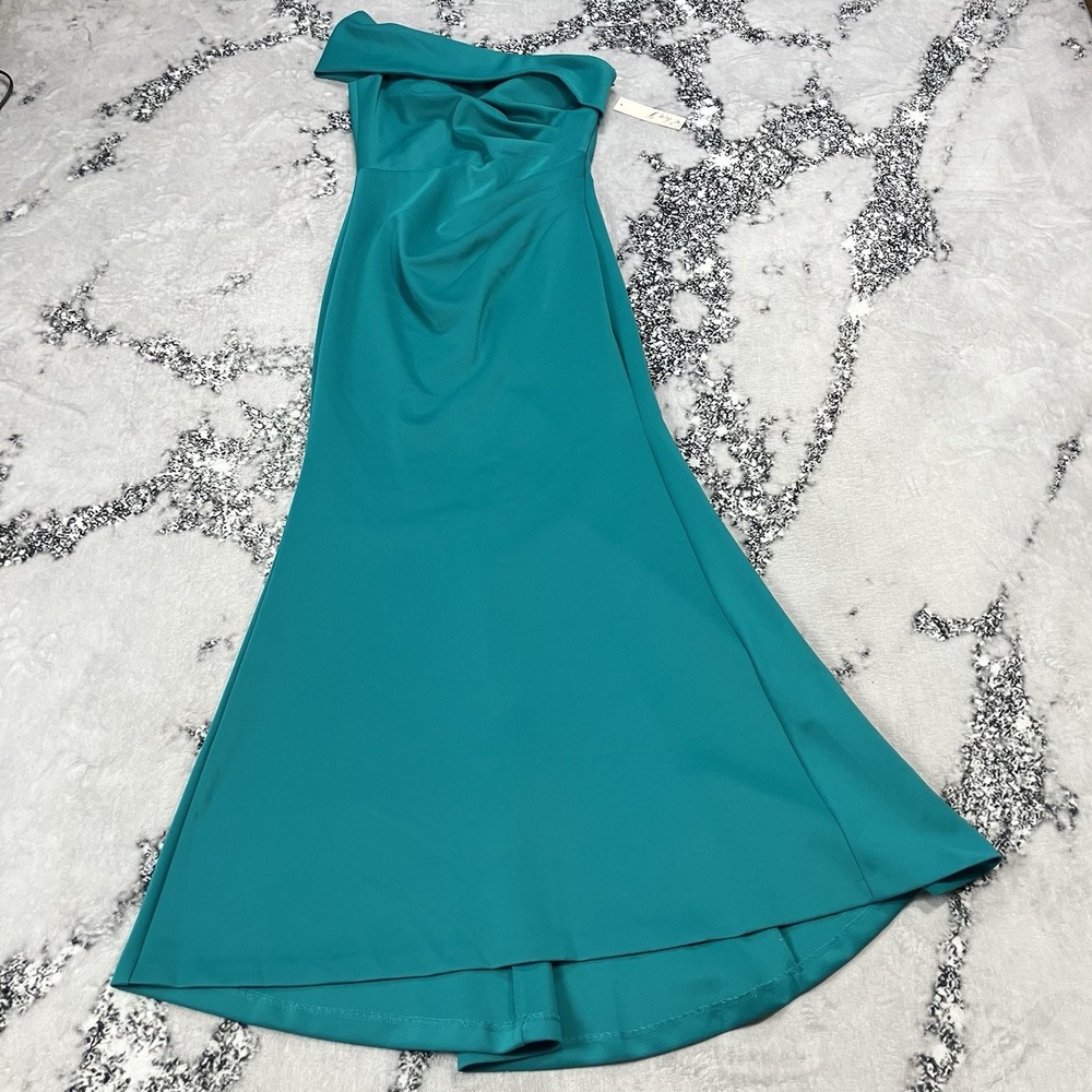 Eliza J Strapless Teal Maxi Gown Size 6 NWT Formal Bridesmaid Evening Dress